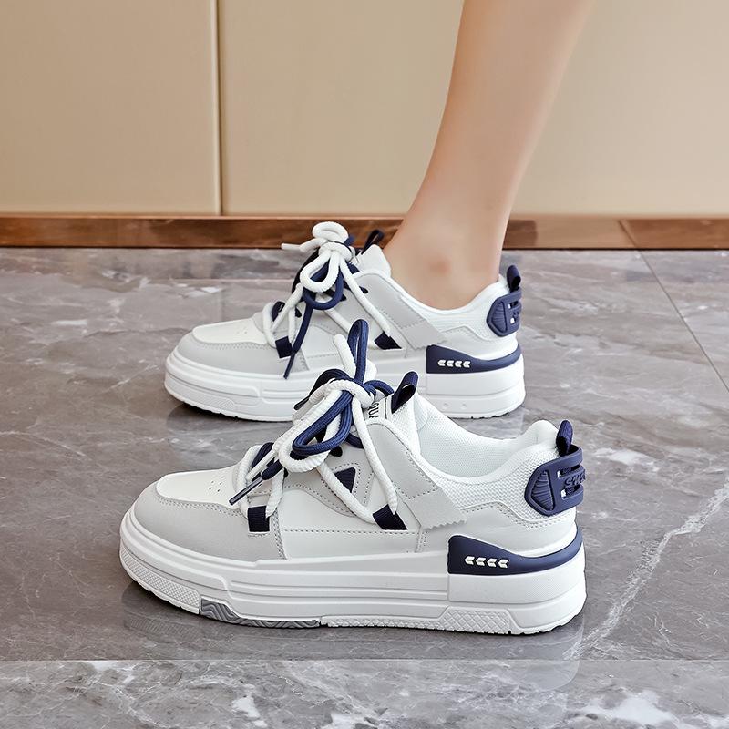 Женские повседневные туфли на толстой подошве весна 2025 г., белые, удобные, мягкие, универсальные для студентов, K1316