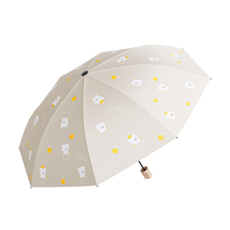 Love Cartoon Jumping Bear Folding Umbrella Sunscreen Rain Protection Dual-purpose Parasol Sun Umbrella Hot Sale Umbrella
