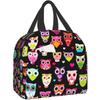 Сумка для ланча с мультяшными совами, изолированный холодильник, сумки-тоут Bento, многоразовый контейнер для еды для женщин, офиса, пикника, работы, пляжа