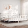 VidaXL Bed Frame with Headboard White 200x200 Cm Solid Wood 3193032