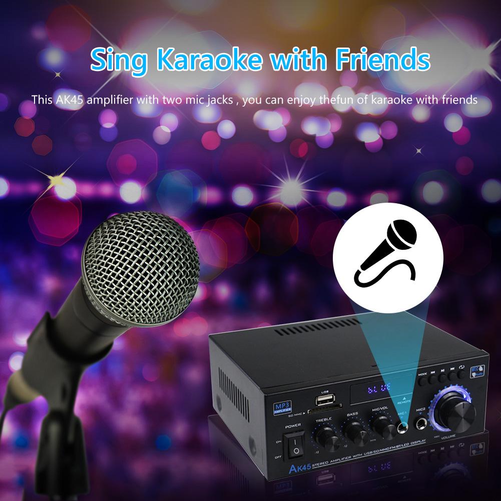 AK45 Аудиоусилитель 40 Вт x 2 2.0 Канальный HiFi Стереоусилитель Приемник 400 Вт x 2 AC 90 В-240 В Bluetooth-совместимый 5.0 для Домашнего Автомобиля