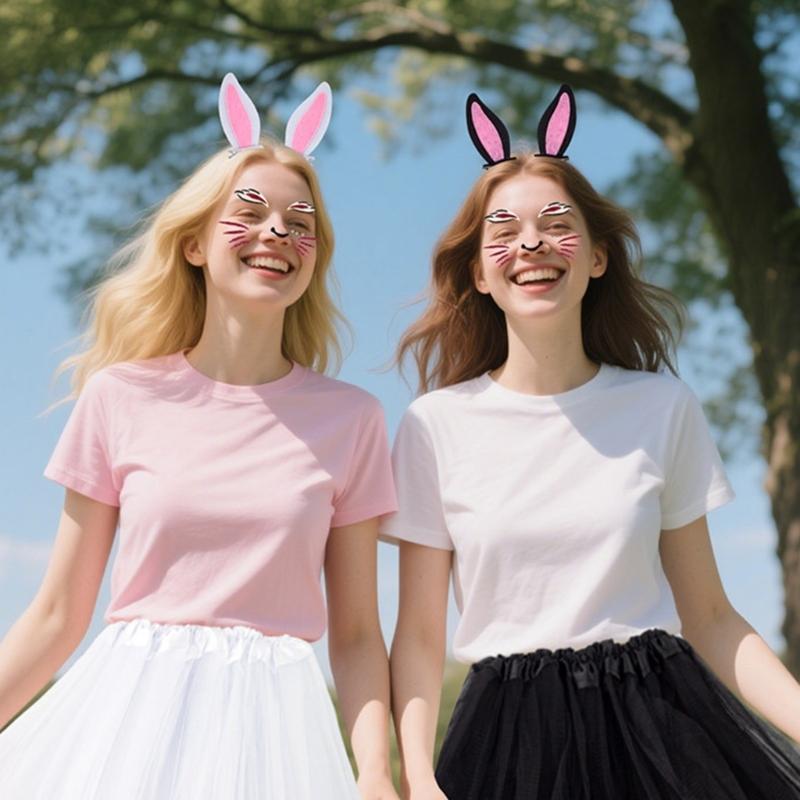 2 Pieces Felts Rabbit Hair Clip Secure Grip Design Hair Accessories For Kids Adults Lightweight Practical Hairpins