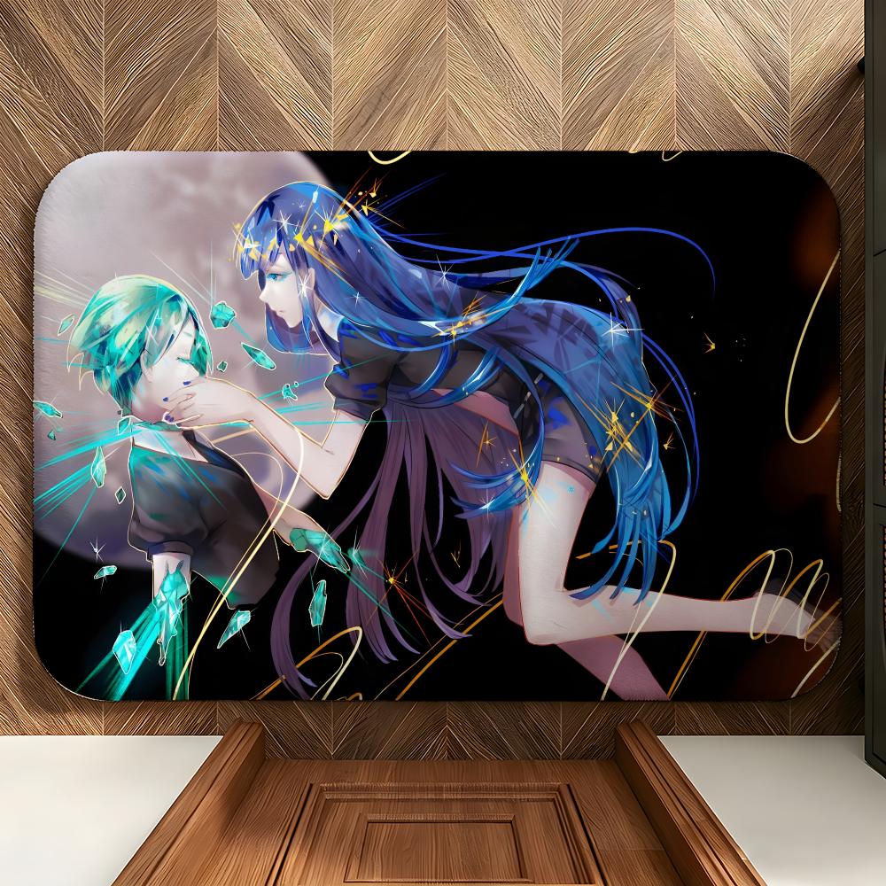 Anime L-Land of the Lustrous Floor Mat Soft Flannel Floor Mat Suitable for Entryways, Living Rooms, Bedrooms, and Bathrooms