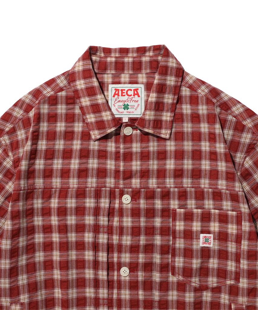 AECA Light Check Trucker-Burgundy