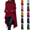 Women's Loose And Comfortable Pile Neck Long Sleeved Solid Color Long Hoodie