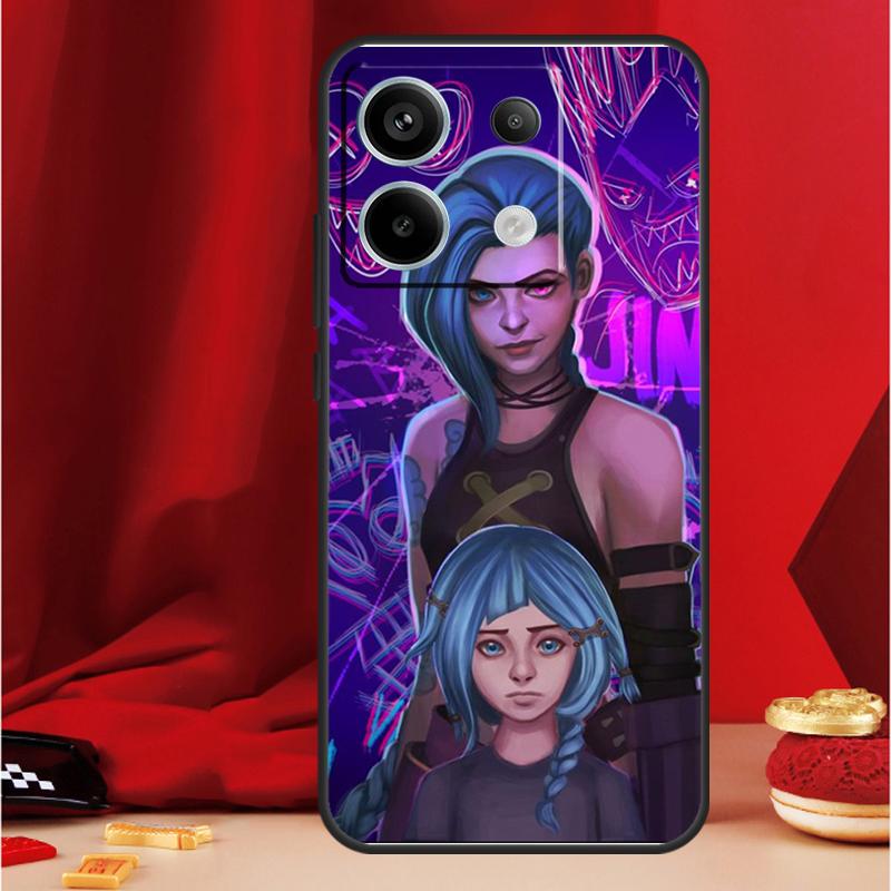 Чехол для телефона Аниме Аркейн Джинкс Для Xiaomi Redmi Note 13 Pro 12 10 9 8 11 Pro 12S 11S 10S 9S 10A 9C 10C 12C 13C
