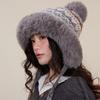 Thickened and Warm Wool Hat Lei Feng Hat for Women Knitted Furry Face Showing Small Northeast Snow Ear Protection Hat