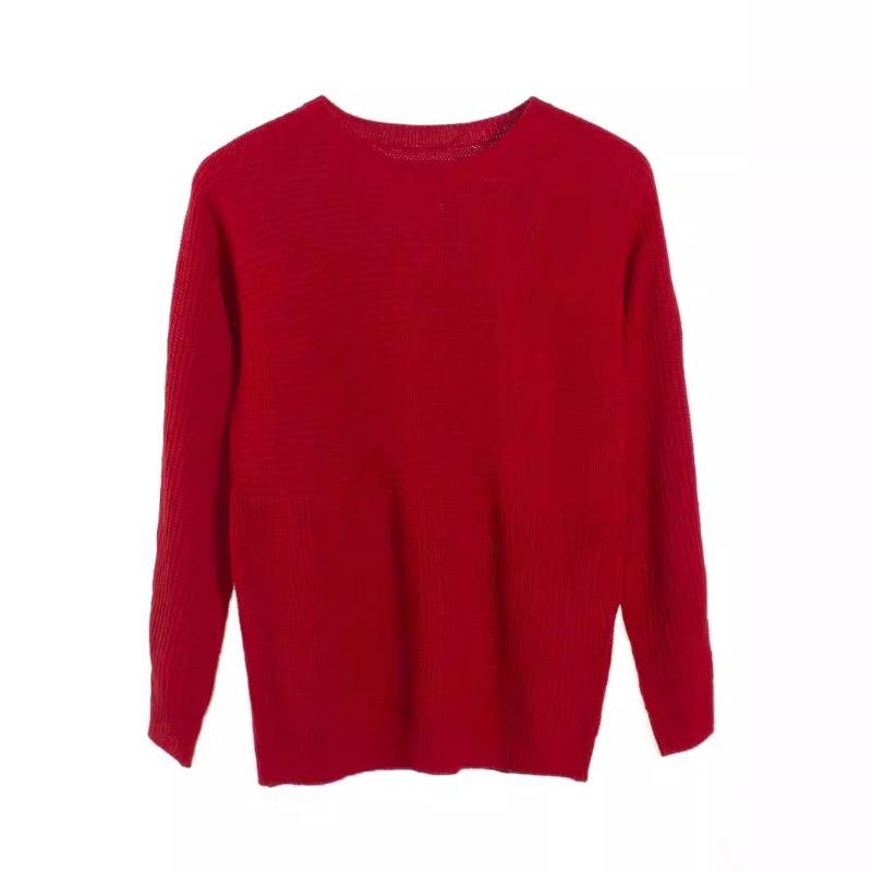 Осенне-зимний однотонный женский вязаный свитер с длинными рукавами