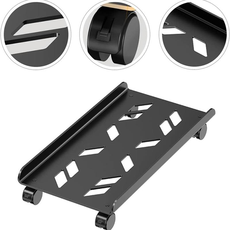 Регулируемая подставка для мобильного процессора, вентилируемая подставка для компьютерной башни Подставка для ПК с 4 роликами