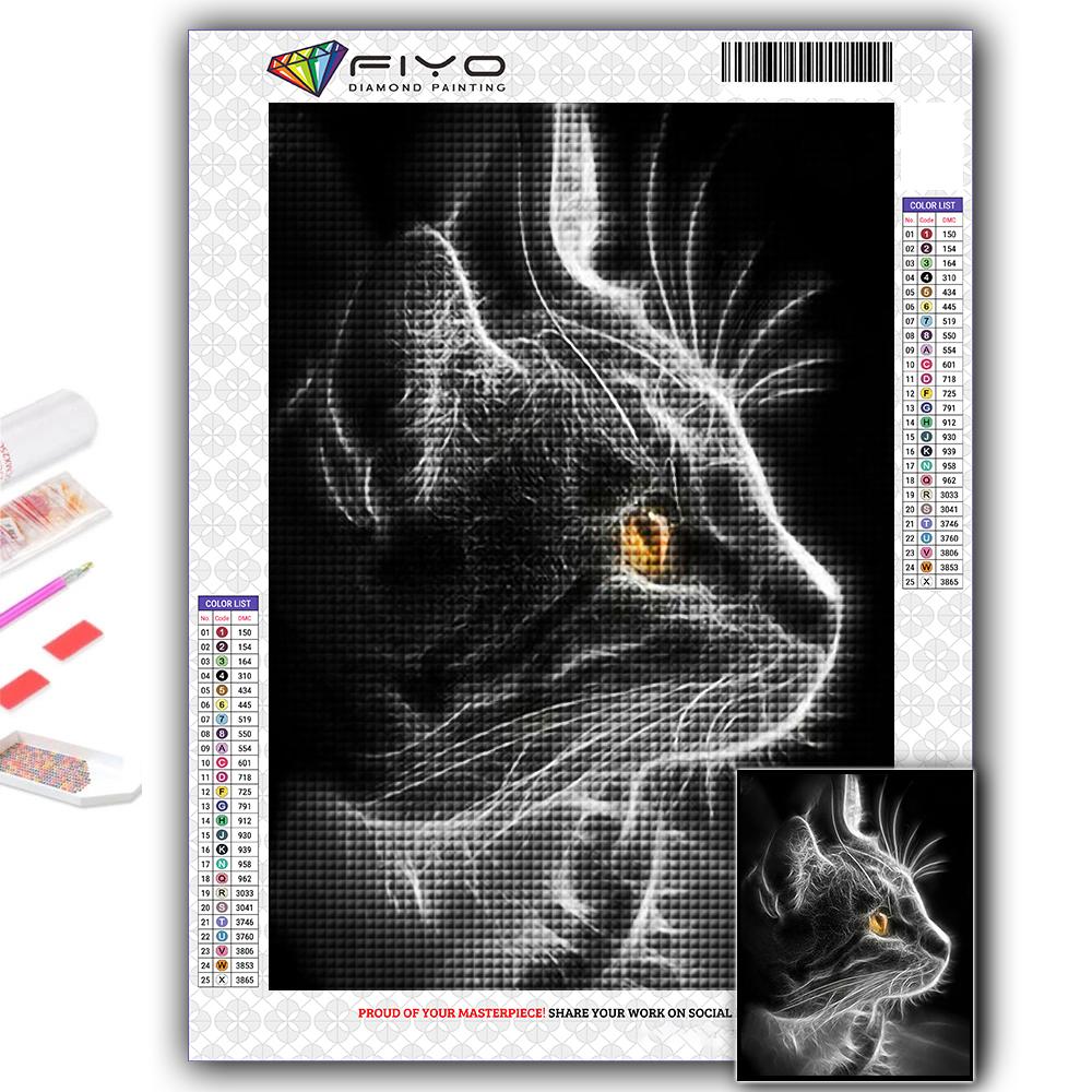 DIY 5D алмазная живопись Черный кот набор для вышивки крестом полная дрель вышивка мозаика художественная картина стразы подарок