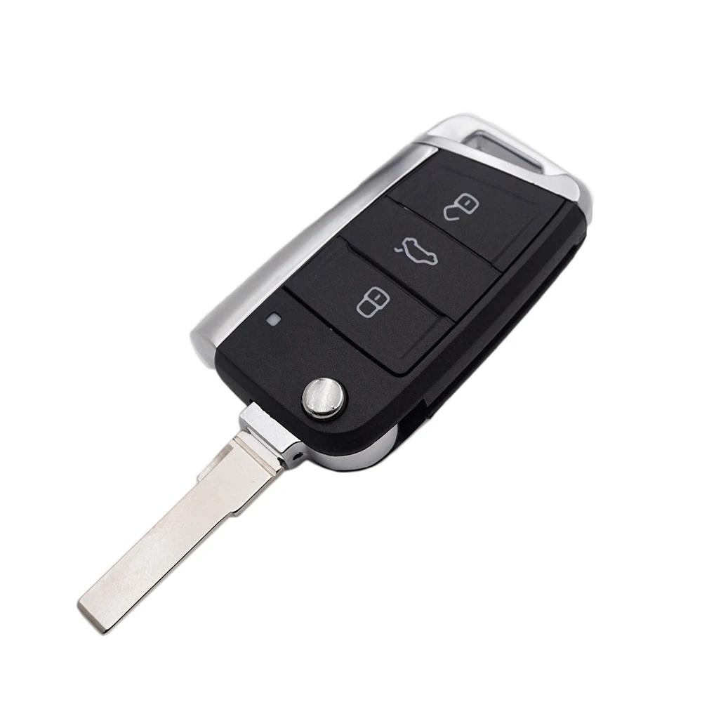 Cocolockey Чехол для выкидного ключа с пультом для Vw Polo Golf7 Mk7 Tiguan Для Skoda Octavia Kodiaq Karoq Для Seat Ateca Автомобильные аксессуары