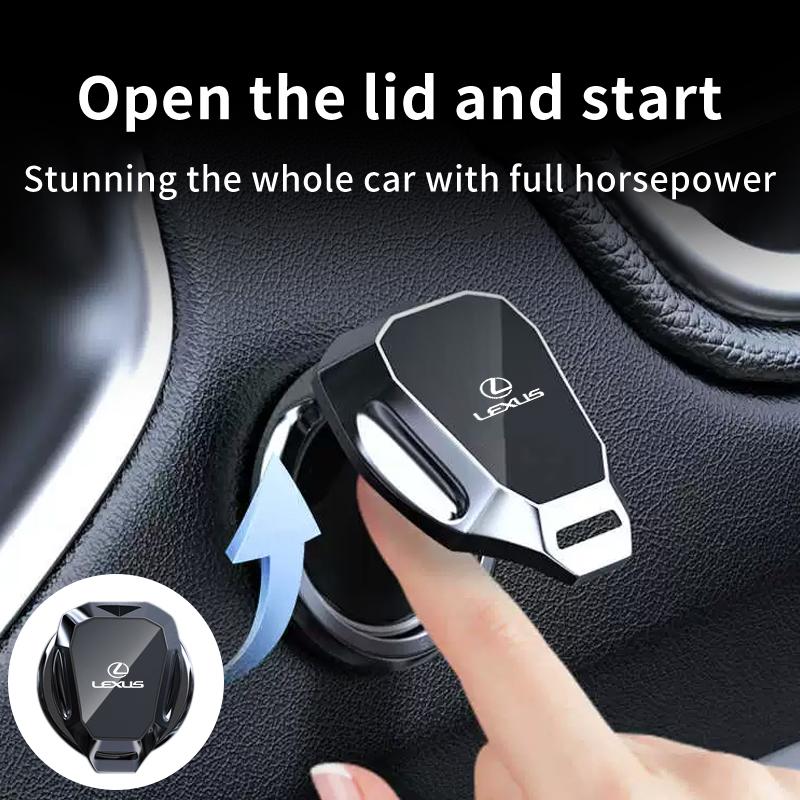 BJYL6 Interior Stickers Car One-Touch Start Button Cover Metal Start Case Accessories For Lexus ES RX LS GS NX CT ES300H ES330 ES240 E