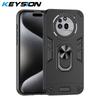 KEYSION Противоударный защитный чехол для Nothing Phone 3A Pro Мягкий силиконовый + PC Ring Stand Phone Back Cover для Nothing Phone 3A Pro