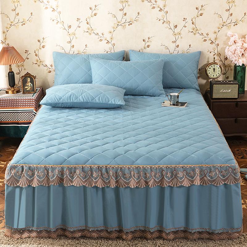 Кружевная ламинированная хлопковая утолщенная юбка с начесом, наматрасник 160x200, 140x190, постельное белье, покрывала, украшение для спальни