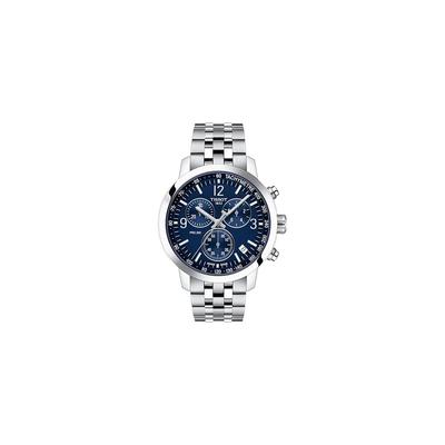 Мужские часы Tissot PRC 200 Хронограф Синий циферблат Браслет из нержавеющей стали 42 мм
