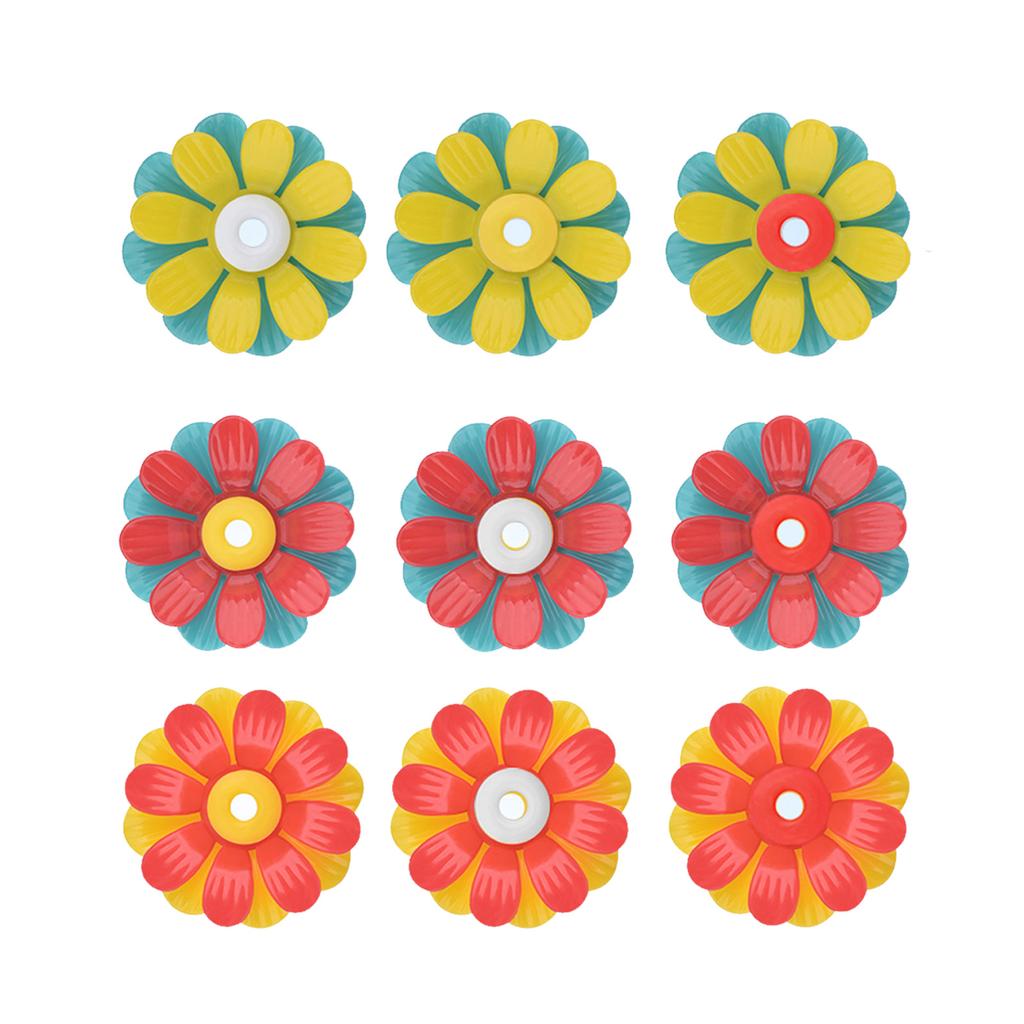 9/30pcs Colorful Replacement Flowers for Hummingbird Feeders Mason Jar Replaceable Flower Set for Outdoor Garden Feeder