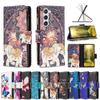 Retro Printed 9 Card Slots Wallet Case for iPhone 14 13 12 11 Samsung S23 S22 S21 A12 A13 A14 A33 A53 A54 Xiaomi Google PU Leather Phone Bag Cover