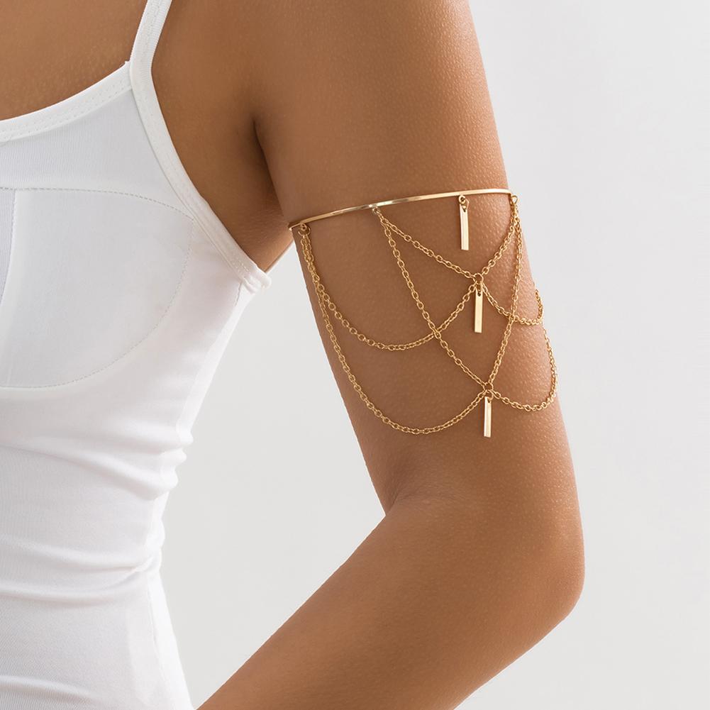 Модный открытый браслет на плечо с многослойной подвеской-кисточкой для женщин, сексуальные длинные браслеты-цепочки, украшения для тела, подарок