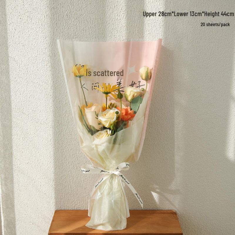 Valentine's Day Transparent Waterproof Flower Bag for Single Bouquet