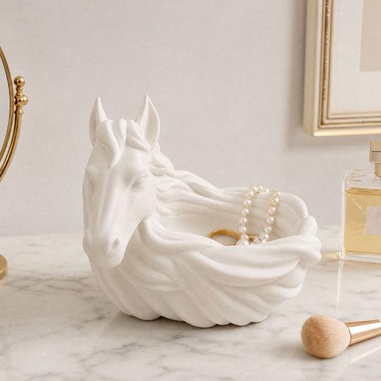 3D Horse Storage Bowl, Jewelry Tray, Trinket Dish, Desktop Storage Container for Keys Rings Earrings Bracelets Sundries