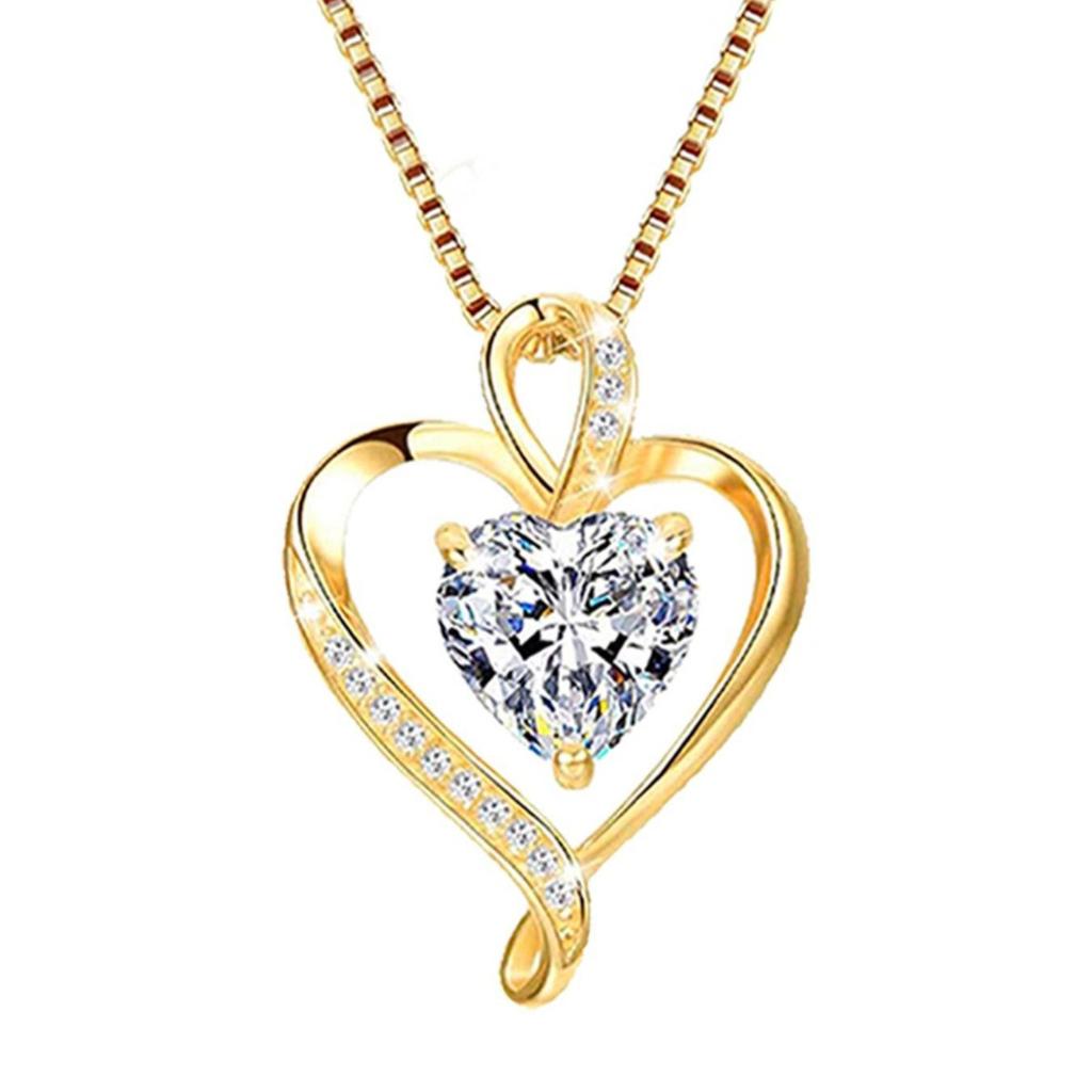 520 Valentine Gift For Women Zircon Heart Pendant Clavicle Chain Exquisite Love Necklace Jewelry