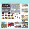 Calendar Countdown Christmas Car Blind Box 24 Days Alloy Fire Engine Toy Set