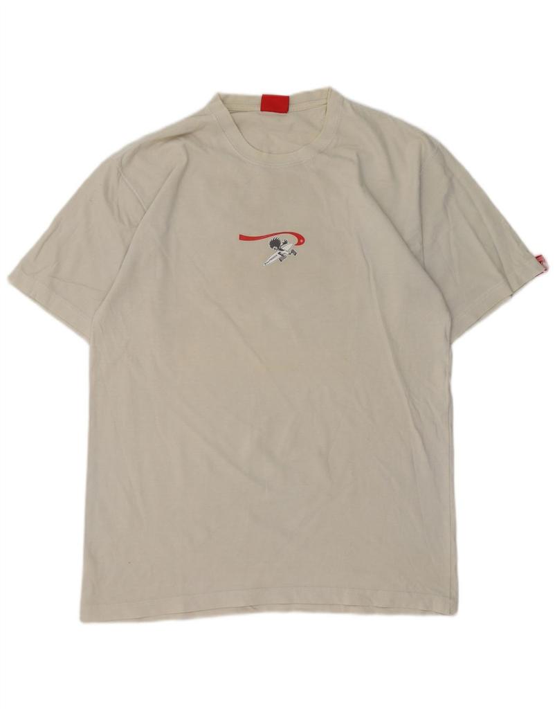 Saltrock Mens Graphic T-Shirt Top Large Off White Cotton BI15