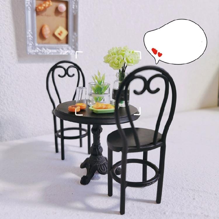 Металлическая детская коллекция игровой мебели для обеда Миниатюрный обеденный стол стулья Для интерактивного развития социальных навыков