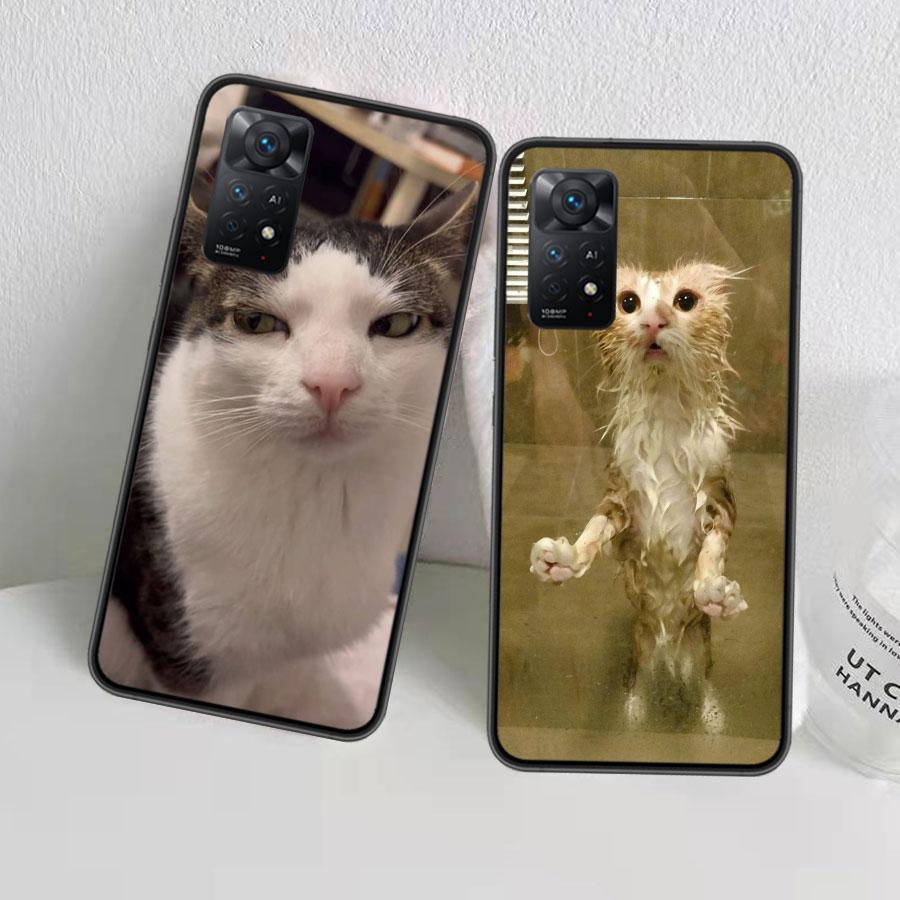 Забавный чехол для телефона с мемами про кошек Для Redmi 13C 14C Note 13 14 Pro 5G Plus 12 12C 10 10A 10C 9 9A 9C 9T 8 8A K70 Pro Xiaomi Cover S