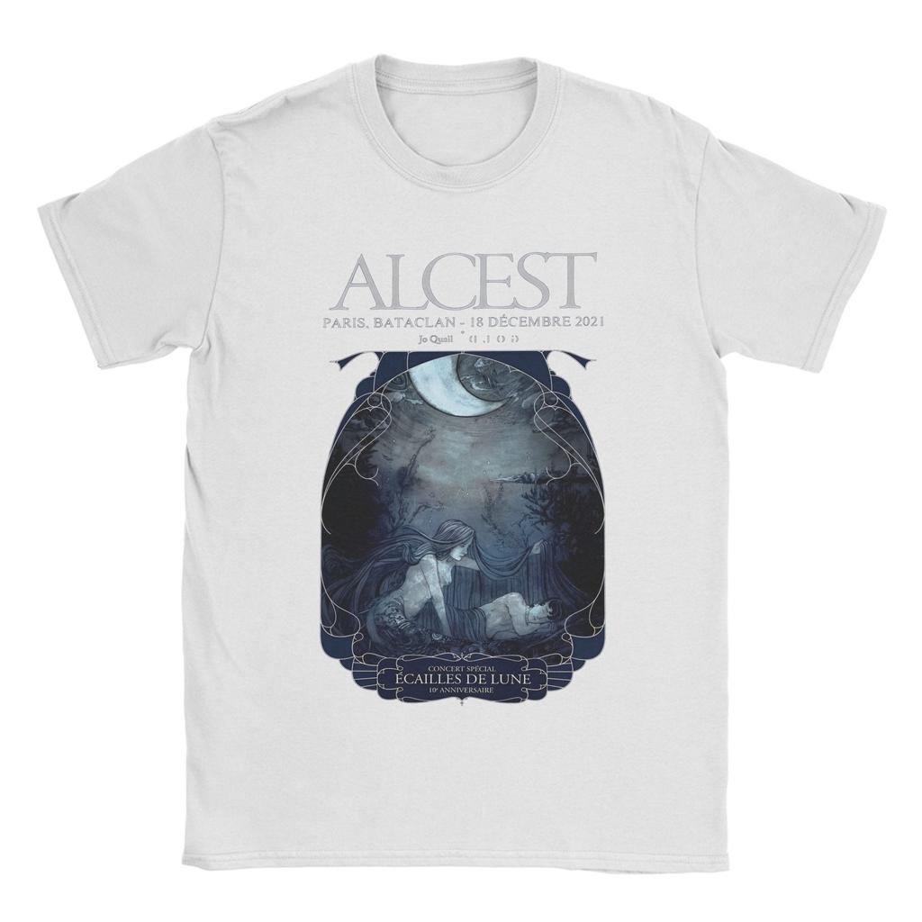 Мужские футболки французской группы ALCEST из чистого хлопка, винтажные футболки с коротким рукавом и круглым вырезом, футболка больших размеров