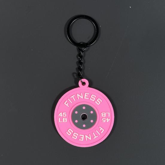 Фитнес-брелок-подвеска из резины и металла для тренировок, штанги, тяжелой атлетики, тренажерного зала, брелок для ключей, напоминание о подарке