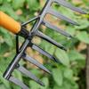 Heavy Duty Steel Garden Rake With 6/8 Sharpness Tines Suitable For Efficient Lawn Care And Soil Aeration In Small Garden