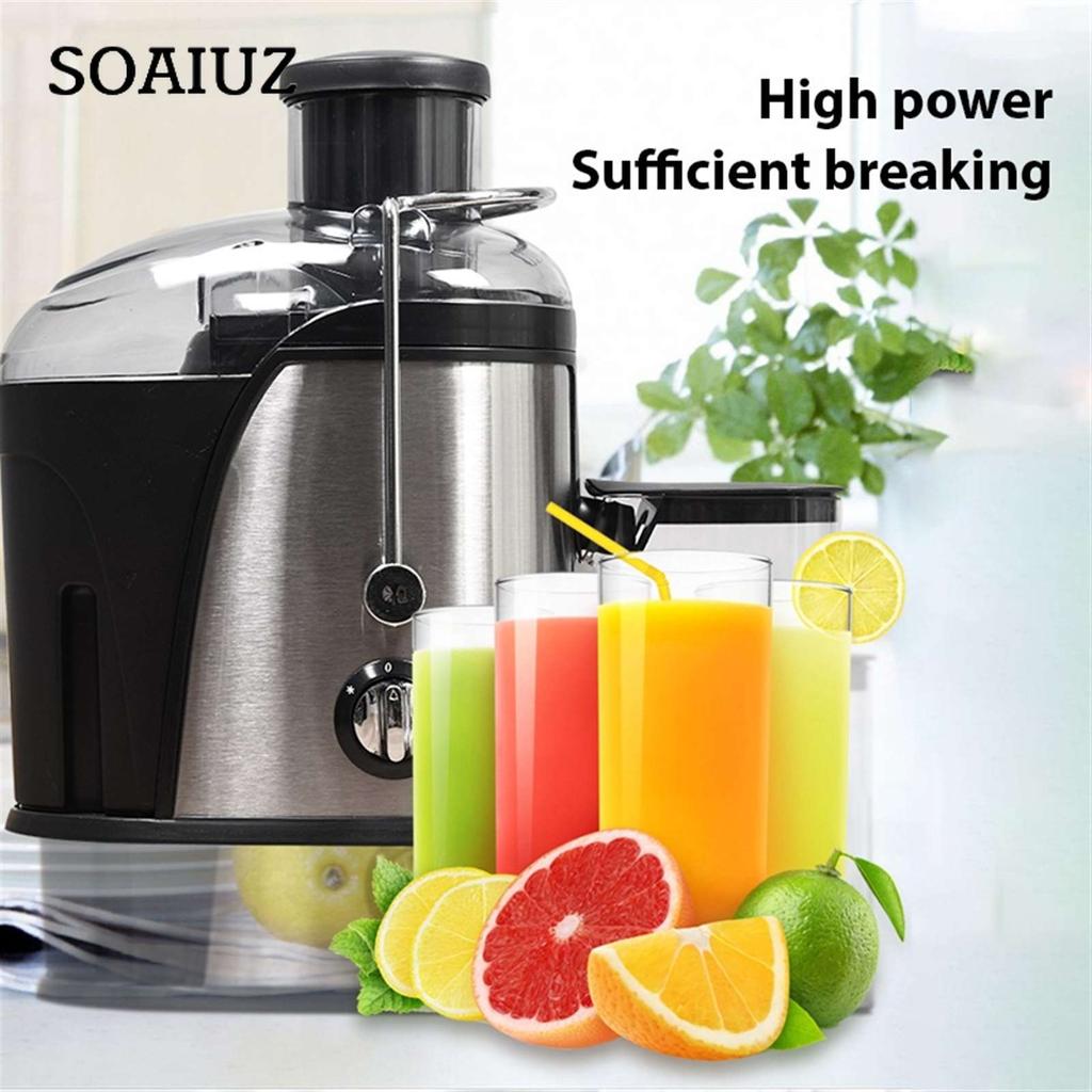 Powerful Centrifugal Electric Juicer Machine 3" Big Mouth Fruits And Vegetable Juice Extractor 2Speeds Mixer Blender With Bottle