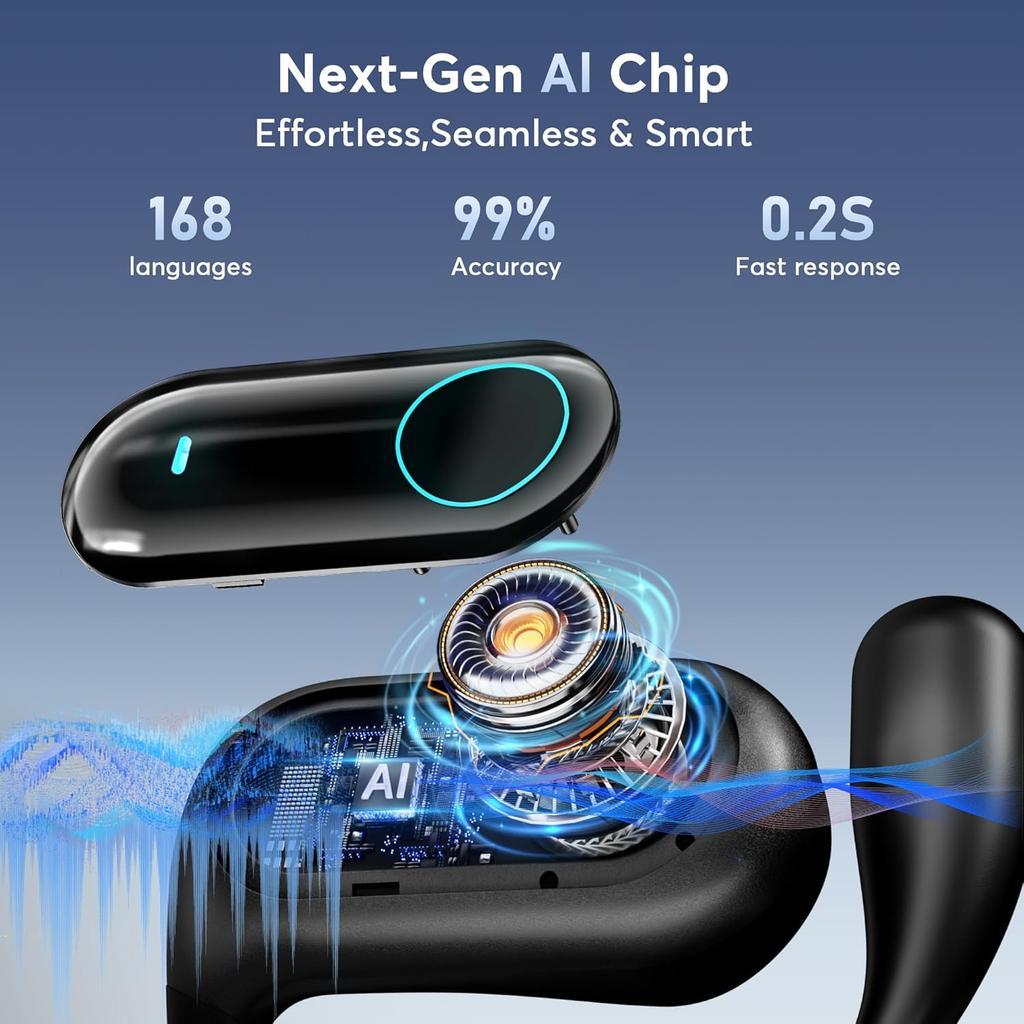 OWS Wireless Earphone Real Time AI Language Translation Earbuds with 144 Online Languages Ear Buds Headphone for Business