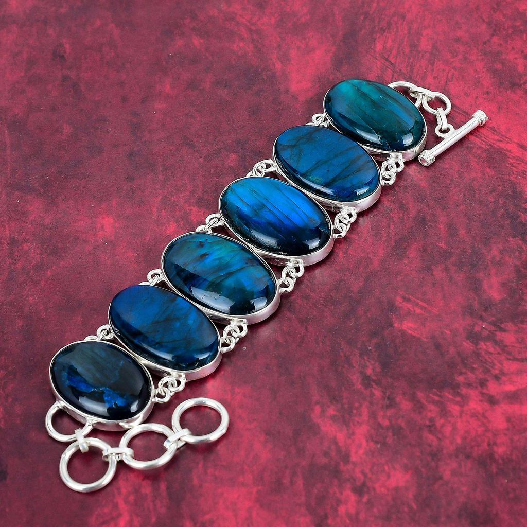 Браслет из лабрадорита с неоновой вспышкой, ювелирные изделия из стерлингового серебра 925 пробы, великолепный браслет ручной работы, новейший дизайн, ювелирные изделия из драгоценных камней, подарок для матери