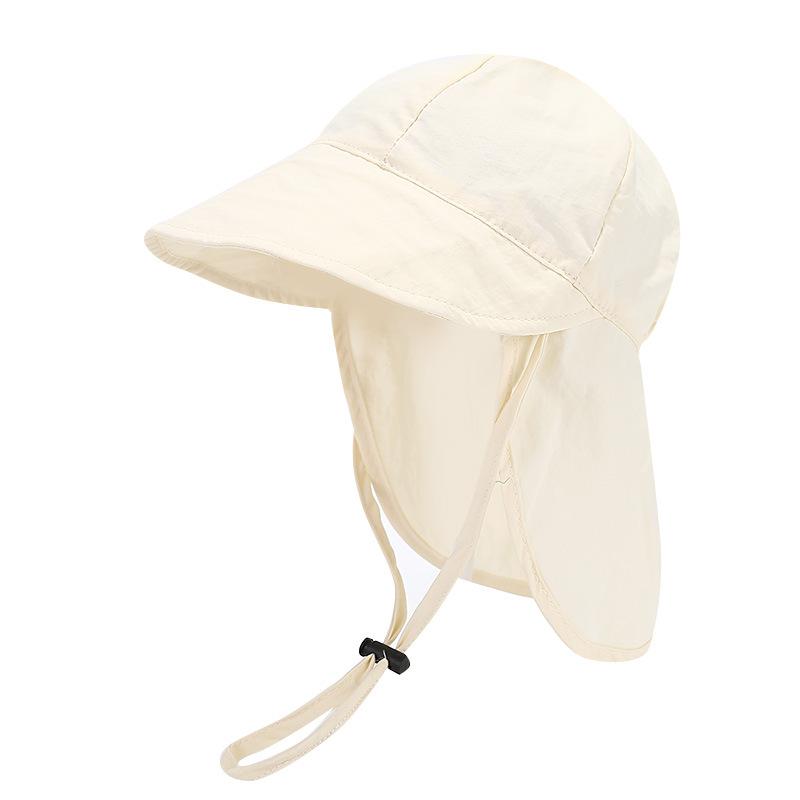 New Summer Toddler Sun Hat with Shawl Soft Brim Quick Dry Outdoor Activities Cap for 1-3Y Boys and Girls Beach UV Protection Hat