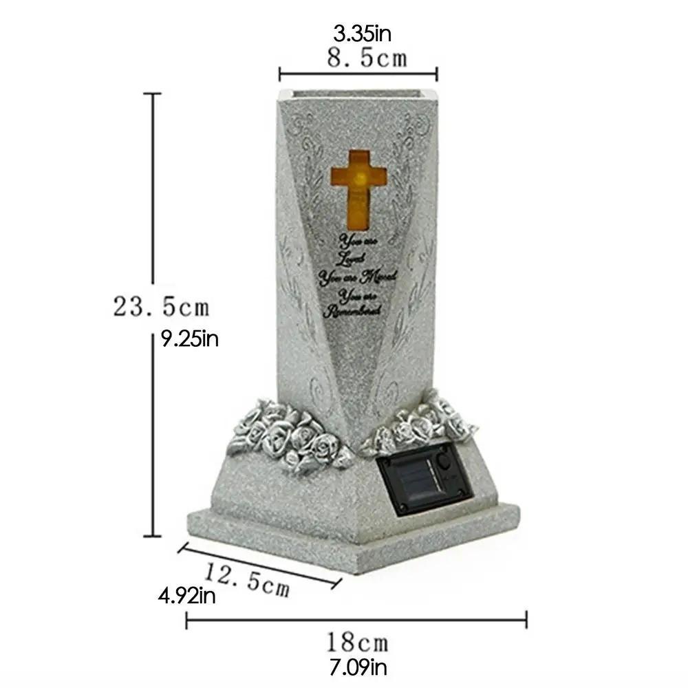 Смоляная солнечная cemetery ваза, на солнечных батареях, расписанная вручную, декоративная ваза для цветов на могилу, крест-украшение, мемориальный держатель для цветов