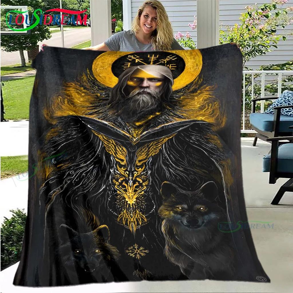 Nordic Viking Mythology Soft Blanket Sports Living Room Bedroom Sofa Bed Blanket Birthday Gift Travel Office Lunch Break Blanket