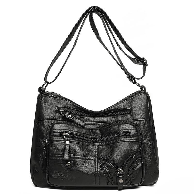 Single Shoulder Soft Leather Large Capacity Diagonal Bag