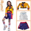 Halloween Party Huntrix Rumi Orange Series Jacket Vest Shorts Outfit Kpop Demon Rumi Hunter Cosplay Costume for Carnival Gifts