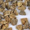 Bare Quartz Mineral Specimens Crystal Cluster Electroplating Gold Titanium Geode Raw Gemstone