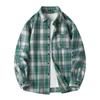 Spring and Autumn Long Sleeved Checkered Shirt for Men, Retro Loose Casual Shirt Jacket