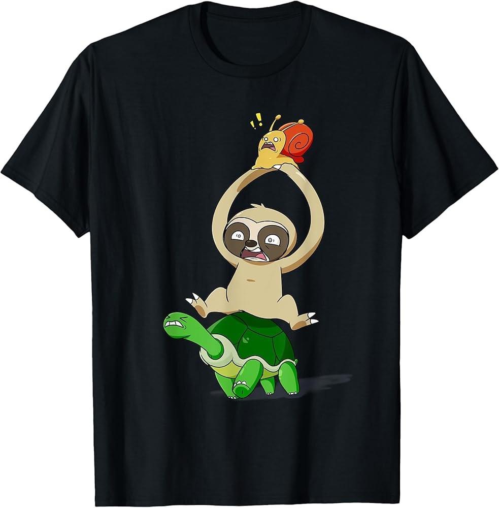 Marathon Runner Sloth Turtle Funny Slow Half Running Support T-Shirt