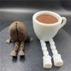 3D-печатные фигурки кофейных зерен/чашек с подвижными ножками, игрушка-фиджет, украшение для дома, офиса, рабочего стола, подарок