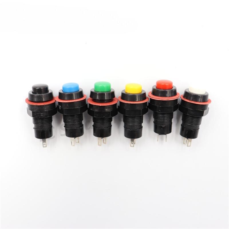6pcs DS-211 DS-213 Push Button Switch 10mm Momentary / Self Locking Round Button Switch DS211 DS213 Miniature