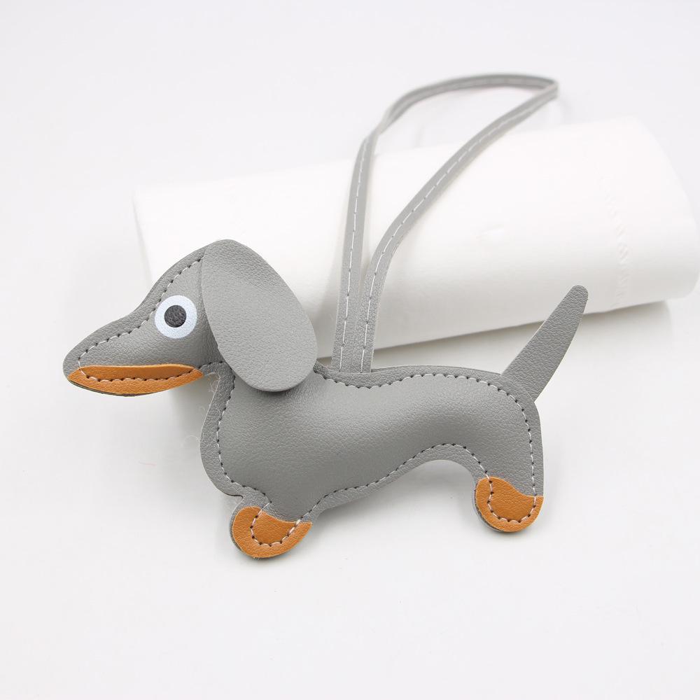 В наличии Кожаный шарм с мультяшным изображением таксы, Брелок для ключей с собакой и Аксессуар для чехла телефона