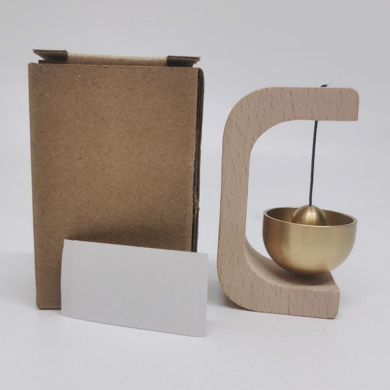 Магнитный деревянный дверной звонок в стиле дофамин: Вдохновленная китайской культурой подвеска-колокольчик для входов в магазины