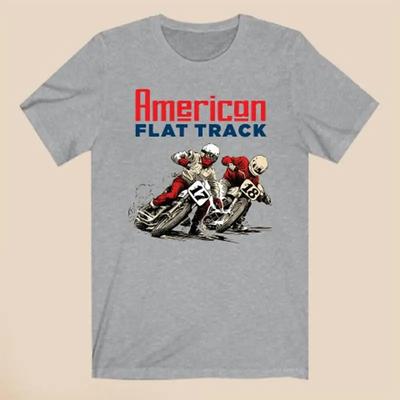 Ama American Flat Track Motocross UnisexS Gray T Shirt Size S Xl