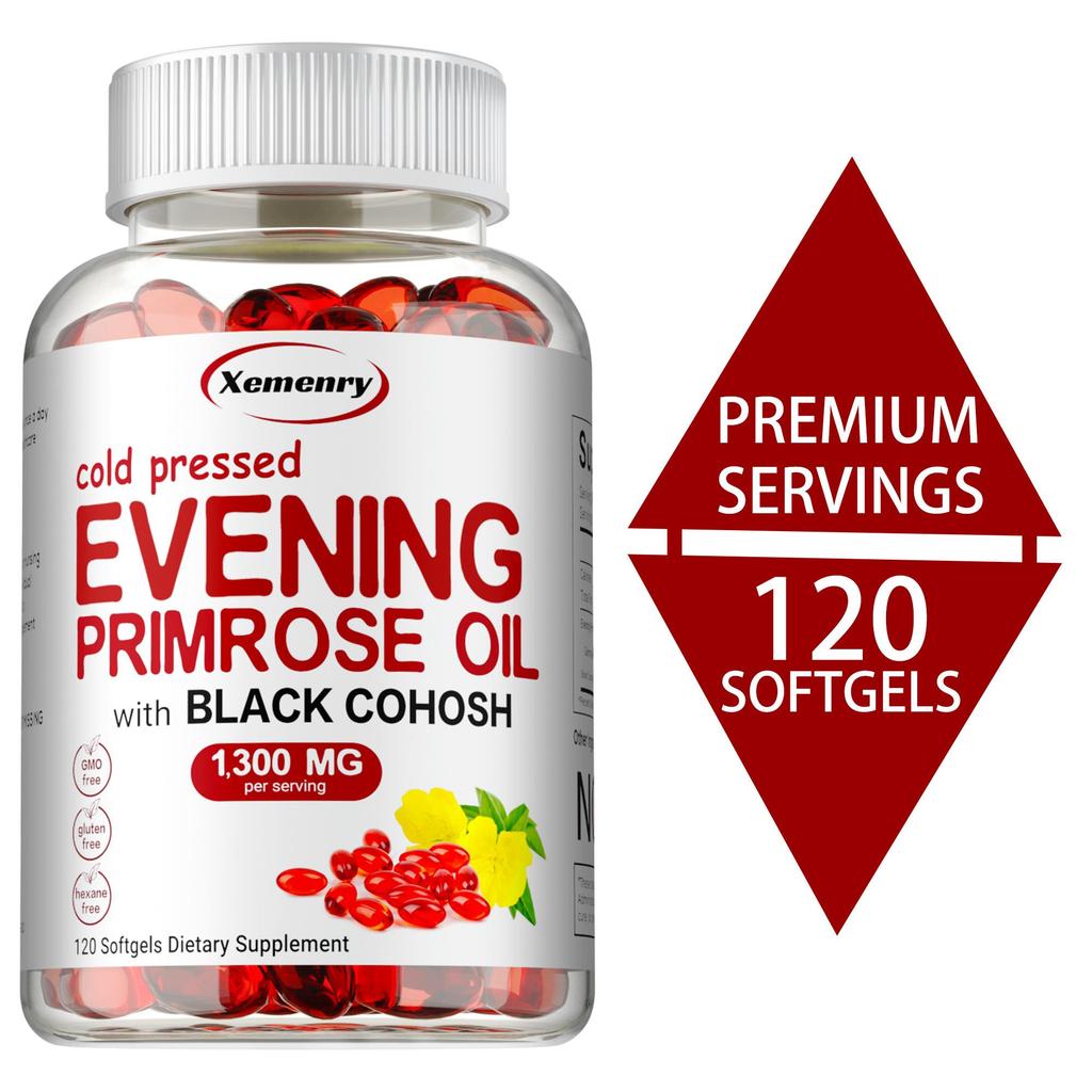 Evening Primrose Oil Capsules 1300mg, Improve Skin,Supports Women's Health