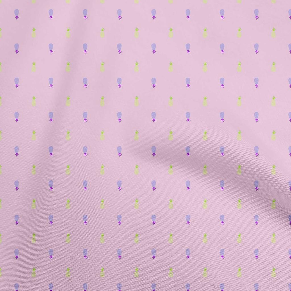 oneOone Хлопковая гибкая светло-фиолетовая ткань с фруктами и ананасом, принадлежности для квилтинга, швейная ткань с принтом в ярдах, 40 дюймов
